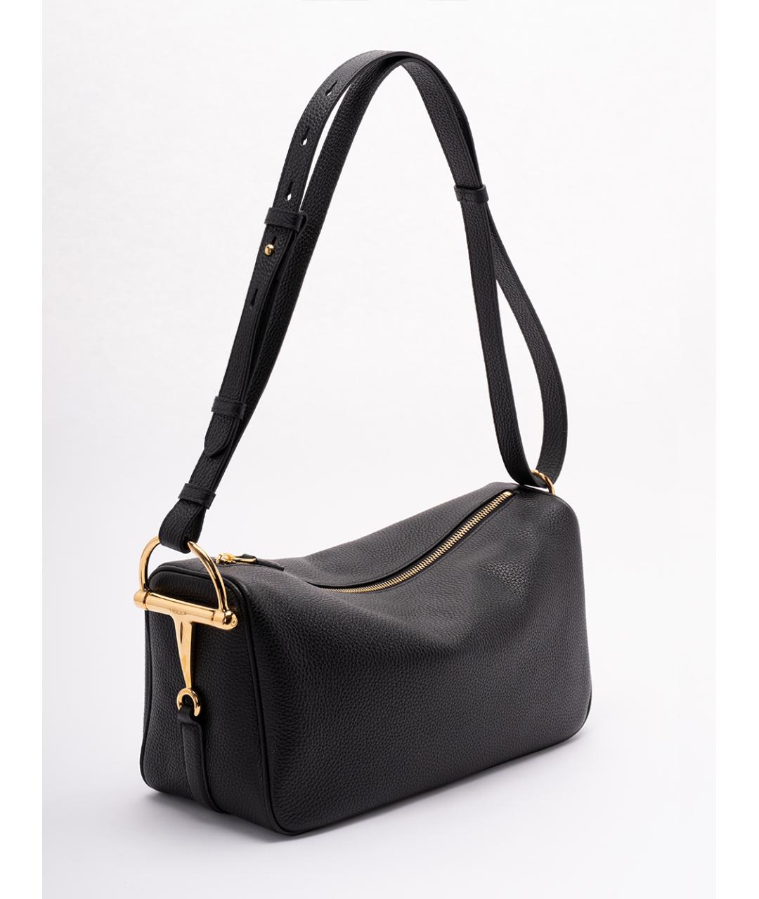 GUCCI Черная кожаная сумка через плечо, фото 4