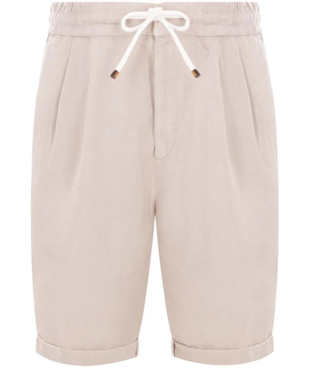 BRUNELLO CUCINELLI Бежевые льняные шорты, фото 1