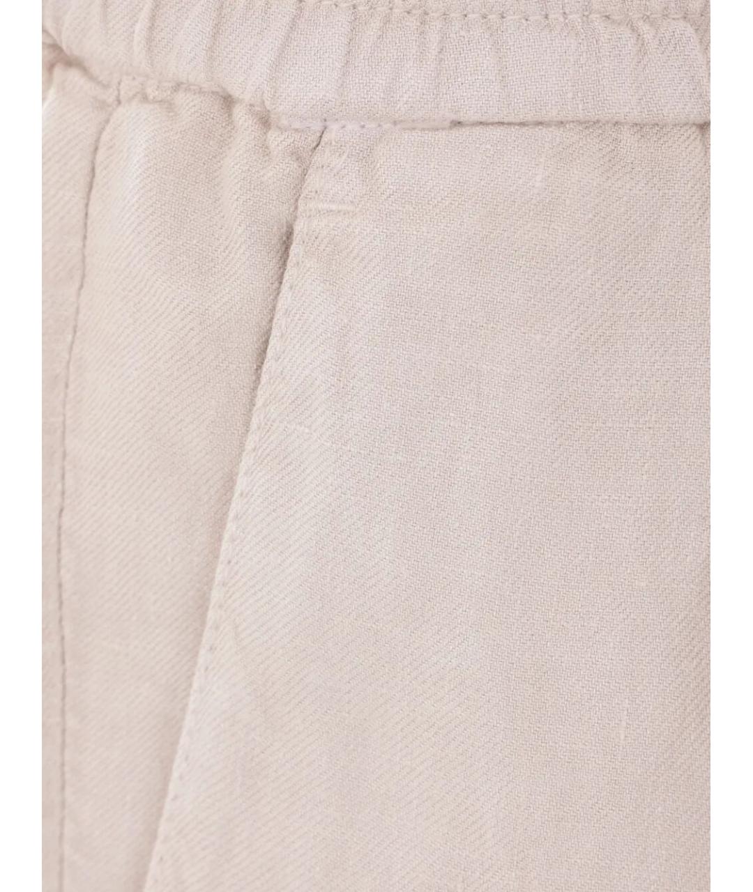 BRUNELLO CUCINELLI Бежевые льняные шорты, фото 4