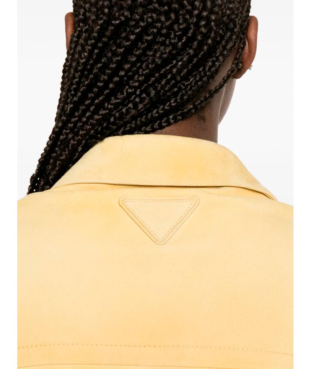 PRADA Желтая замшевая куртка, фото 3