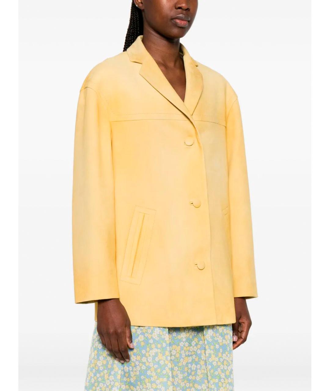 PRADA Желтая замшевая куртка, фото 4