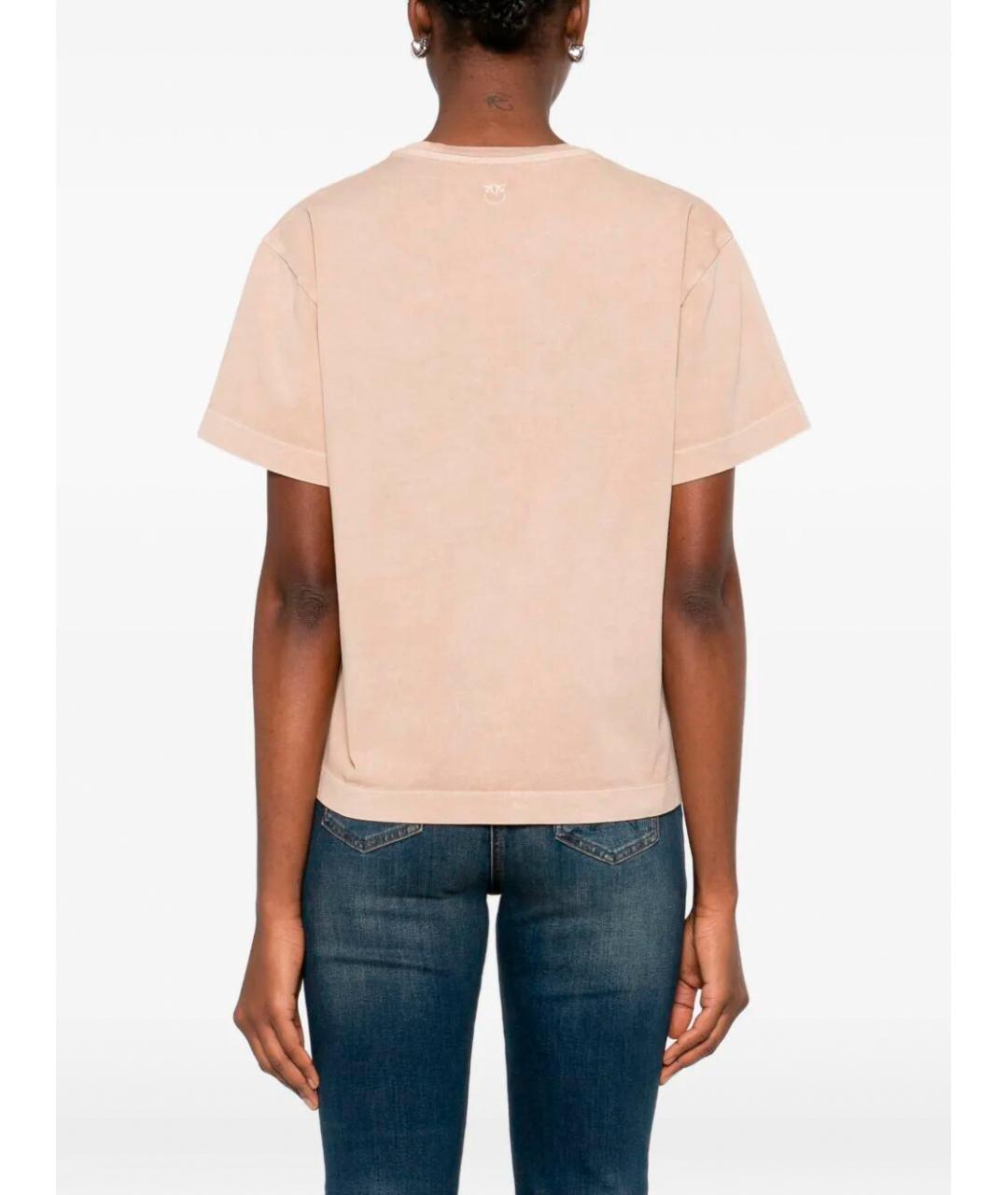 PINKO Розовая хлопковая футболка, фото 3