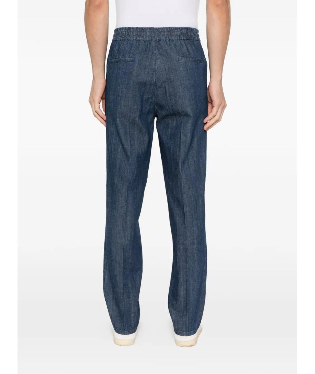 BRUNELLO CUCINELLI Синие хлопковые прямые джинсы, фото 4
