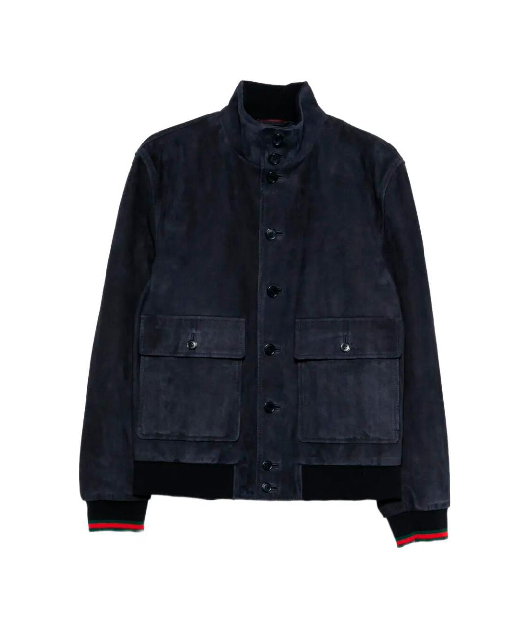 GUCCI Темно-синяя замшевая куртка, фото 1