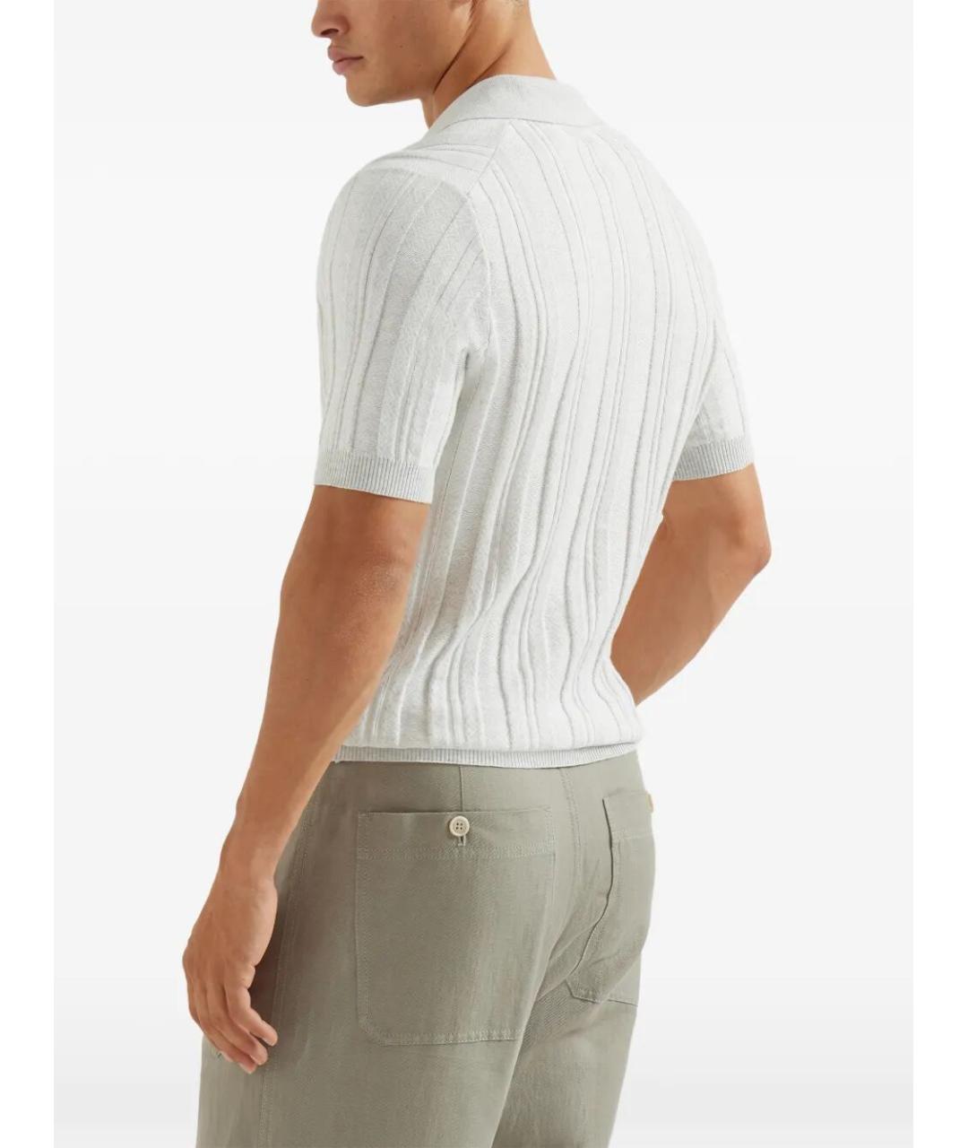 BRUNELLO CUCINELLI Мульти хлопковое поло с коротким рукавом, фото 4