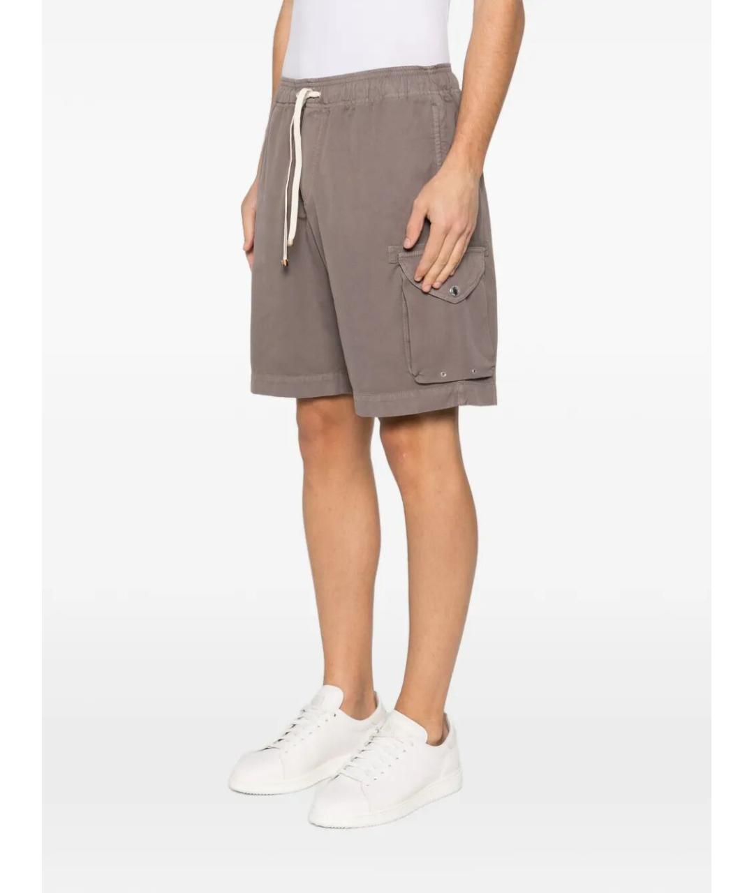 BRUNELLO CUCINELLI Коричневые хлопковые шорты, фото 5