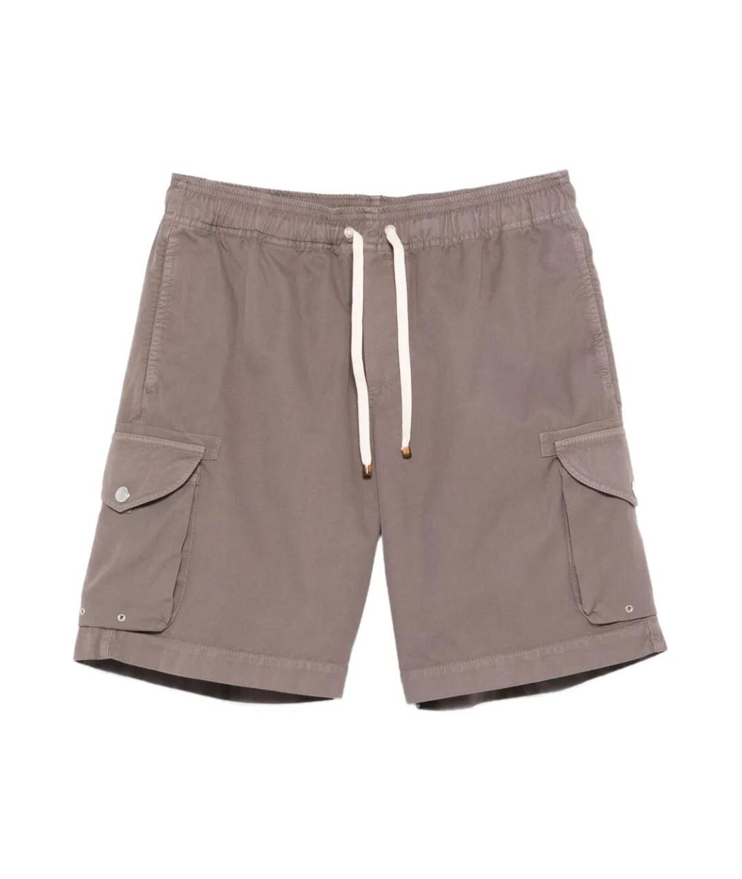 BRUNELLO CUCINELLI Коричневые хлопковые шорты, фото 1