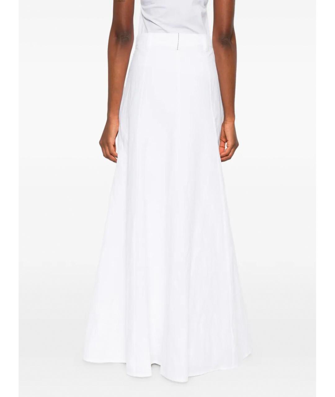 BRUNELLO CUCINELLI Белая льняная юбка макси, фото 4