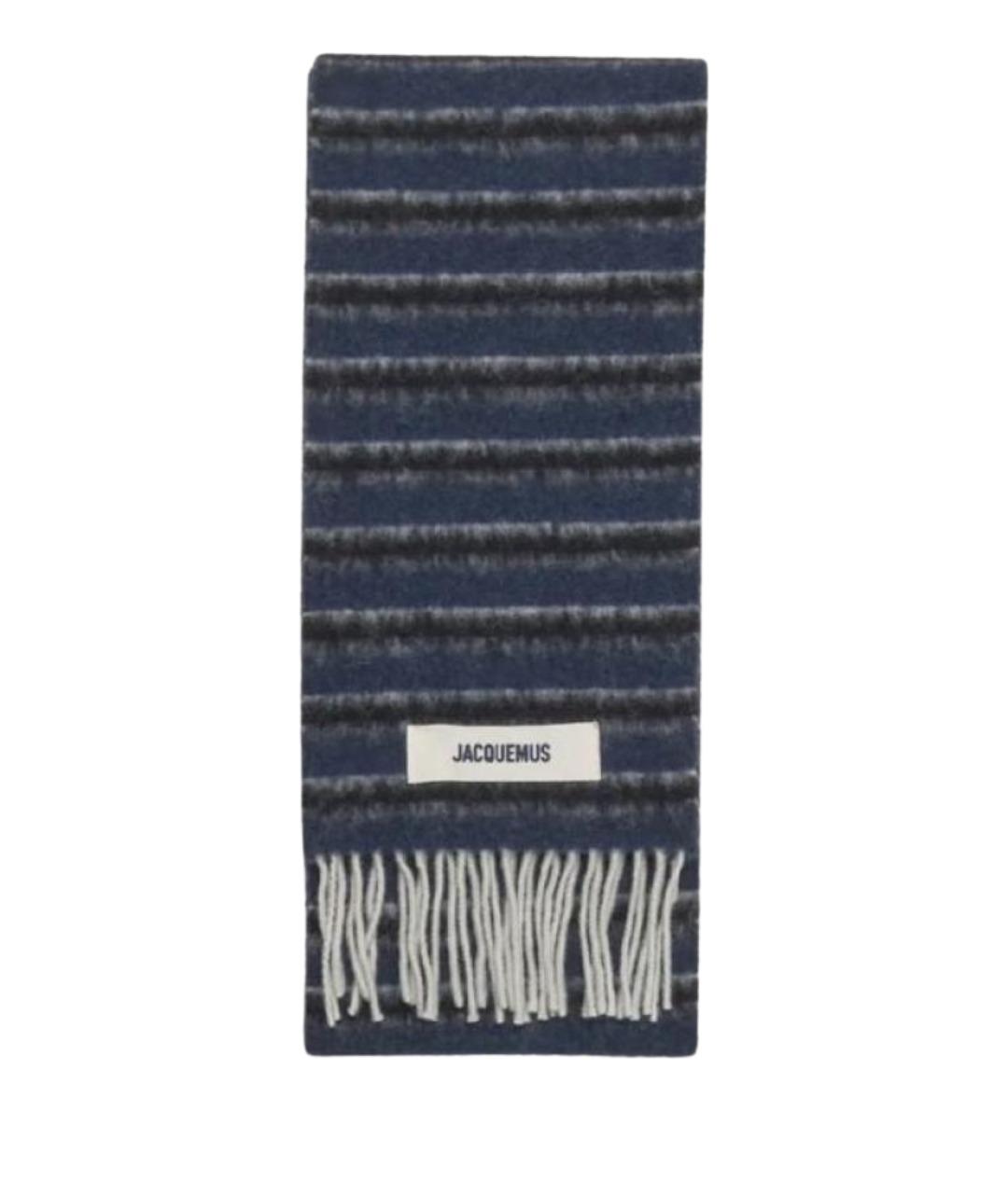 JACQUEMUS Темно-синий шерстяной шарф, фото 1