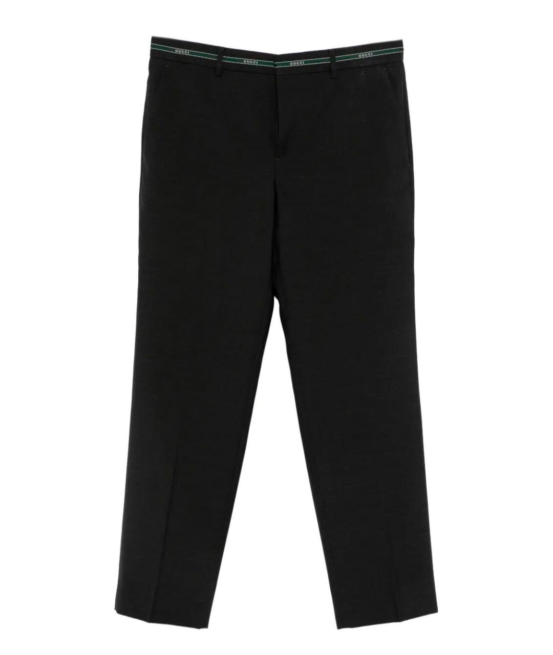 GUCCI Антрацитовые шерстяные повседневные брюки, фото 1