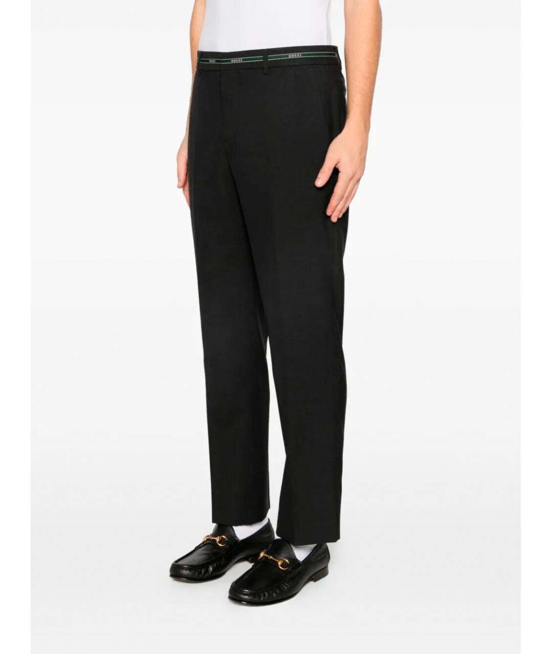 GUCCI Антрацитовые шерстяные повседневные брюки, фото 4