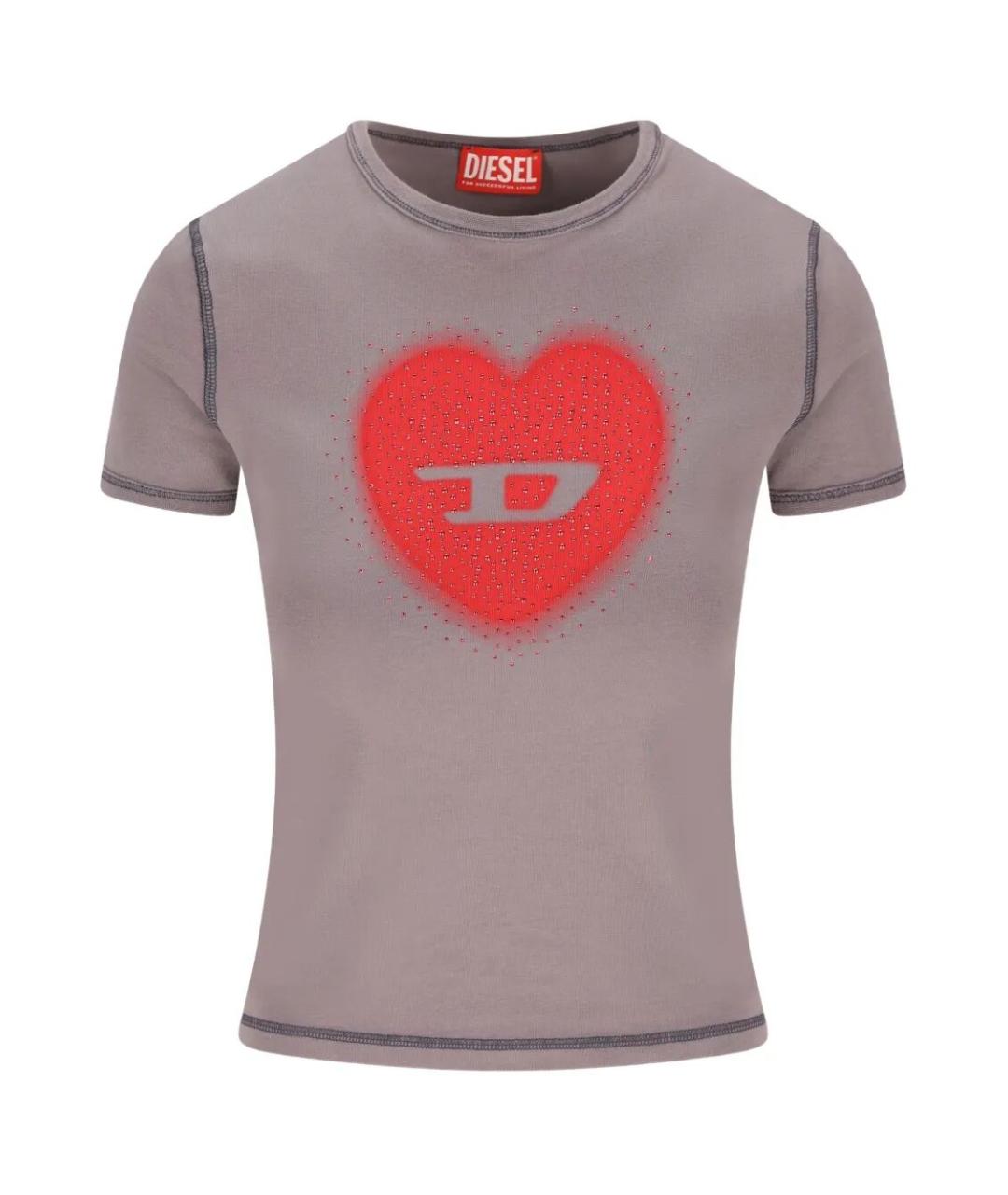 DIESEL Серая хлопковая футболка, фото 1