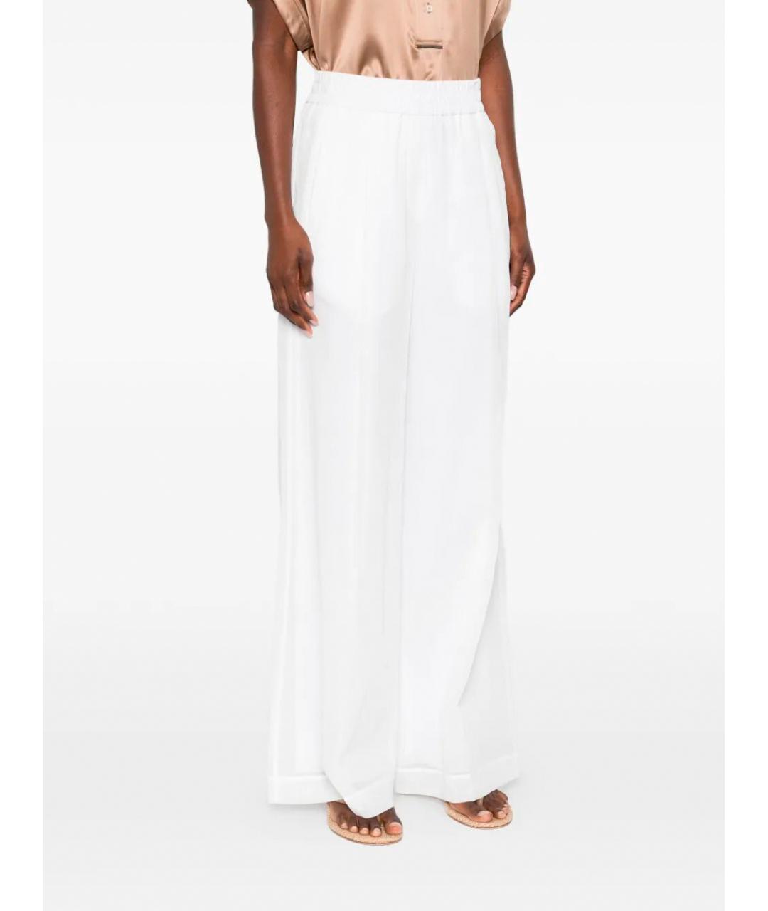 BRUNELLO CUCINELLI Белые хлопковые брюки широкие, фото 4