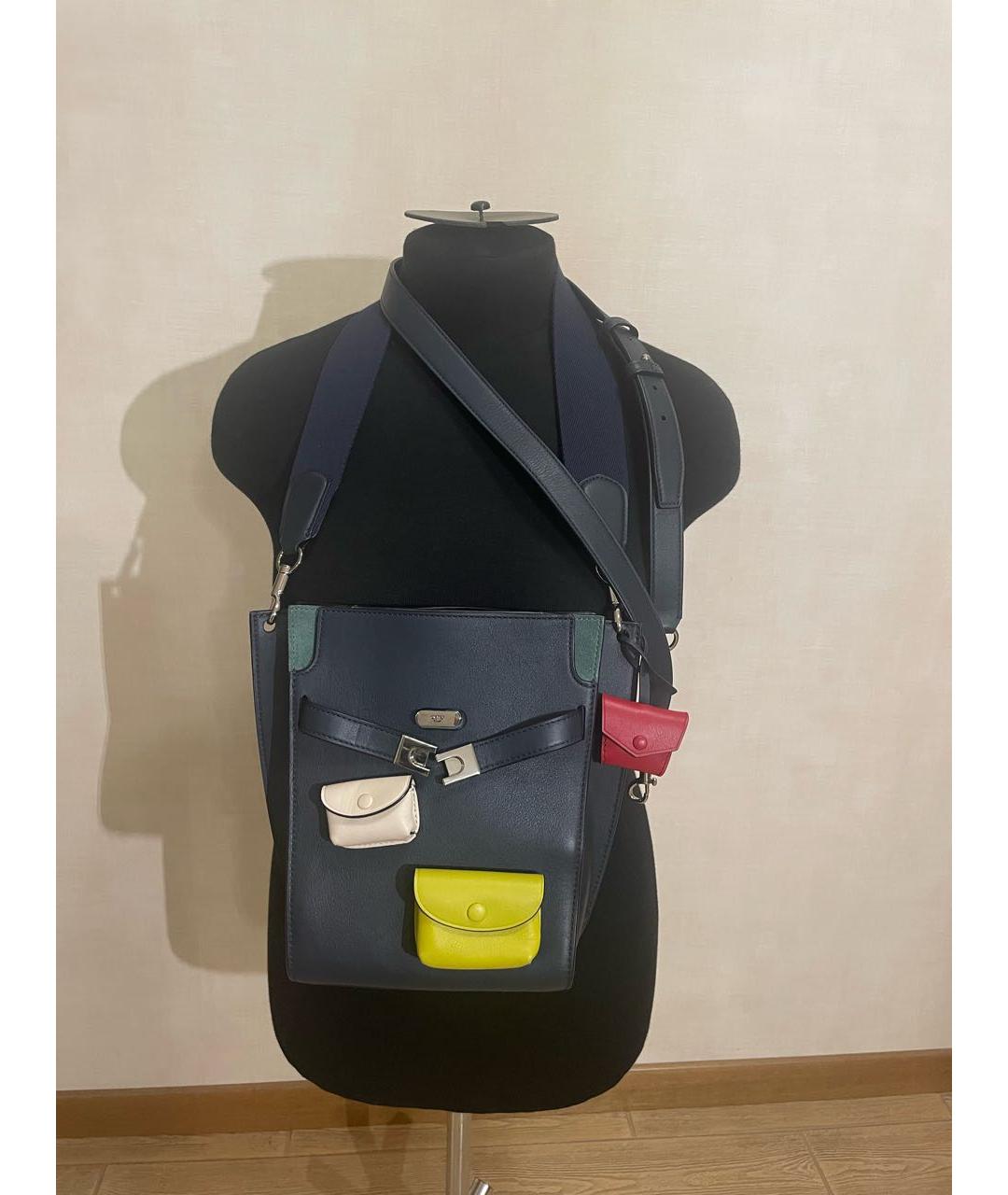 TORY BURCH Темно-синяя кожаная сумка через плечо, фото 6