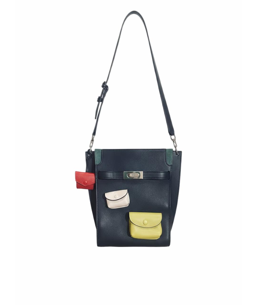 TORY BURCH Темно-синяя кожаная сумка через плечо, фото 1