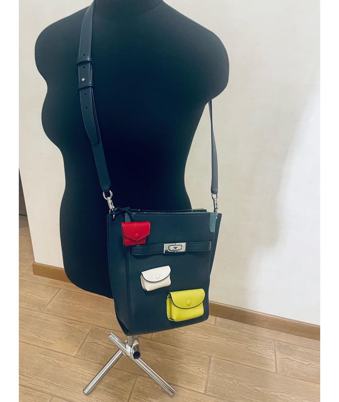 TORY BURCH Темно-синяя кожаная сумка через плечо, фото 8