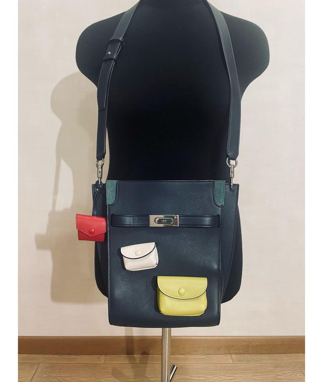 TORY BURCH Темно-синяя кожаная сумка через плечо, фото 9