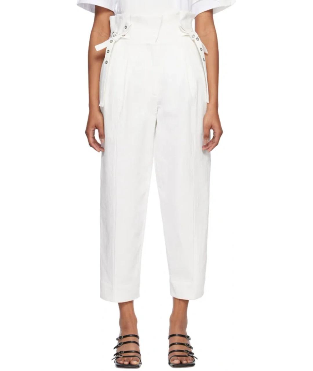 3.1 PHILLIP LIM Белые хлопковые брюки широкие, фото 1