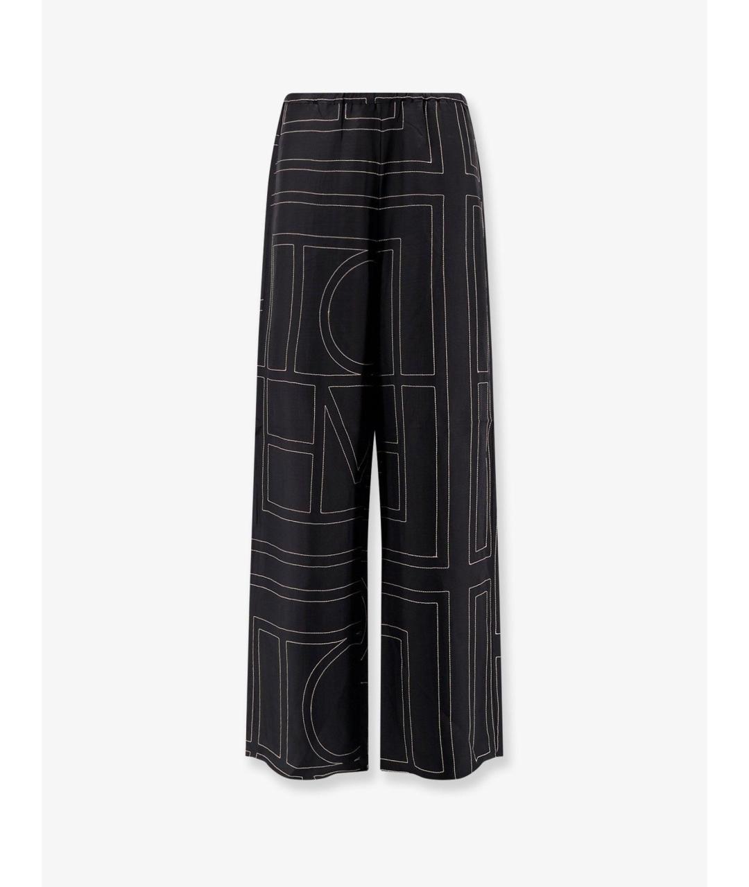 TOTEME Черные шелковые прямые брюки, фото 3