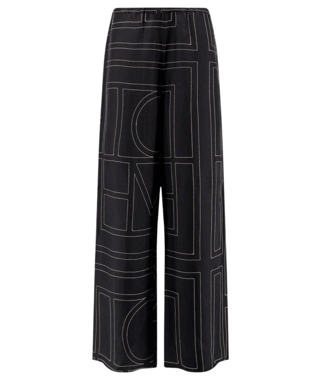 TOTEME Черные шелковые прямые брюки, фото 1