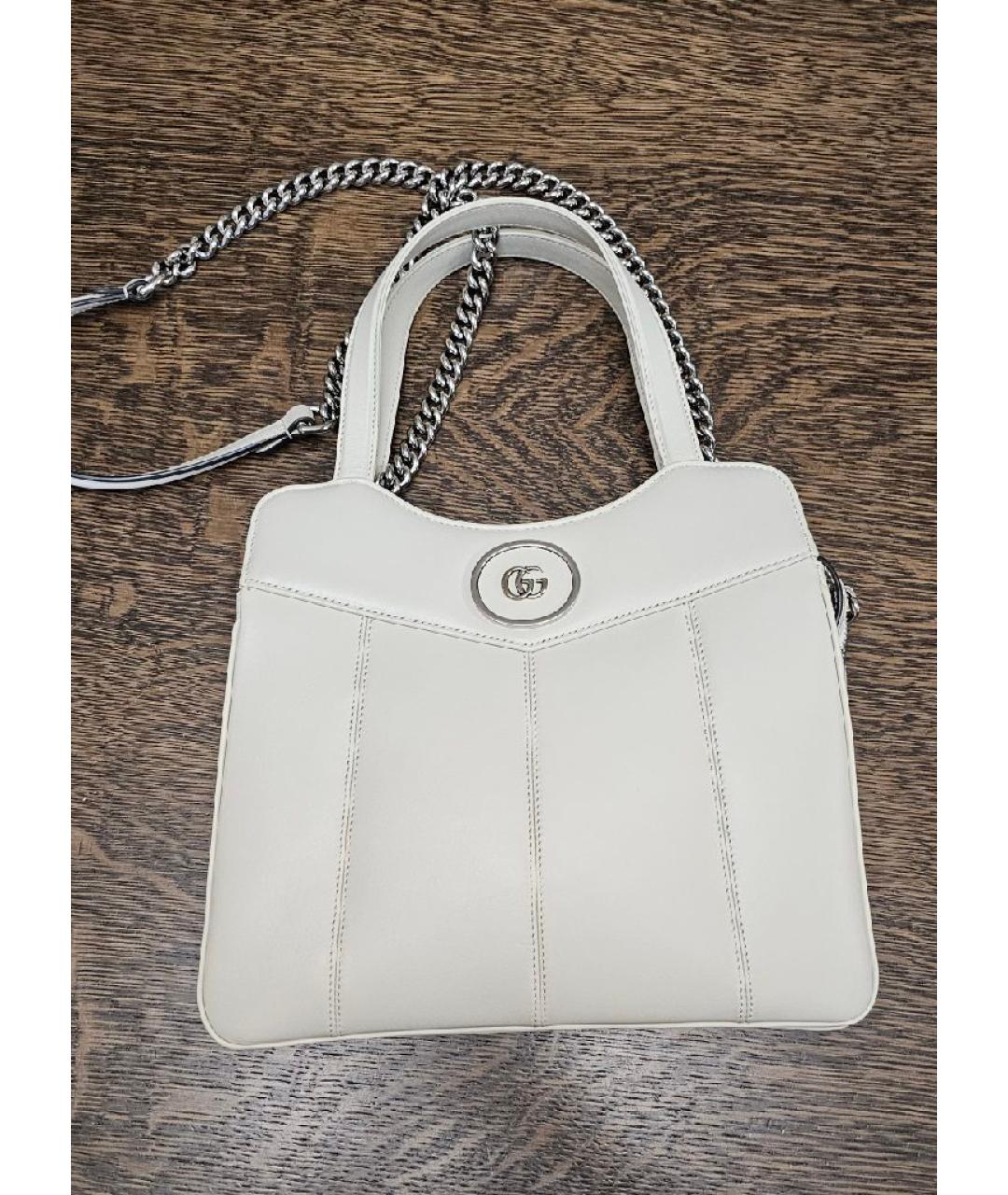 GUCCI Белая кожаная сумка через плечо, фото 8