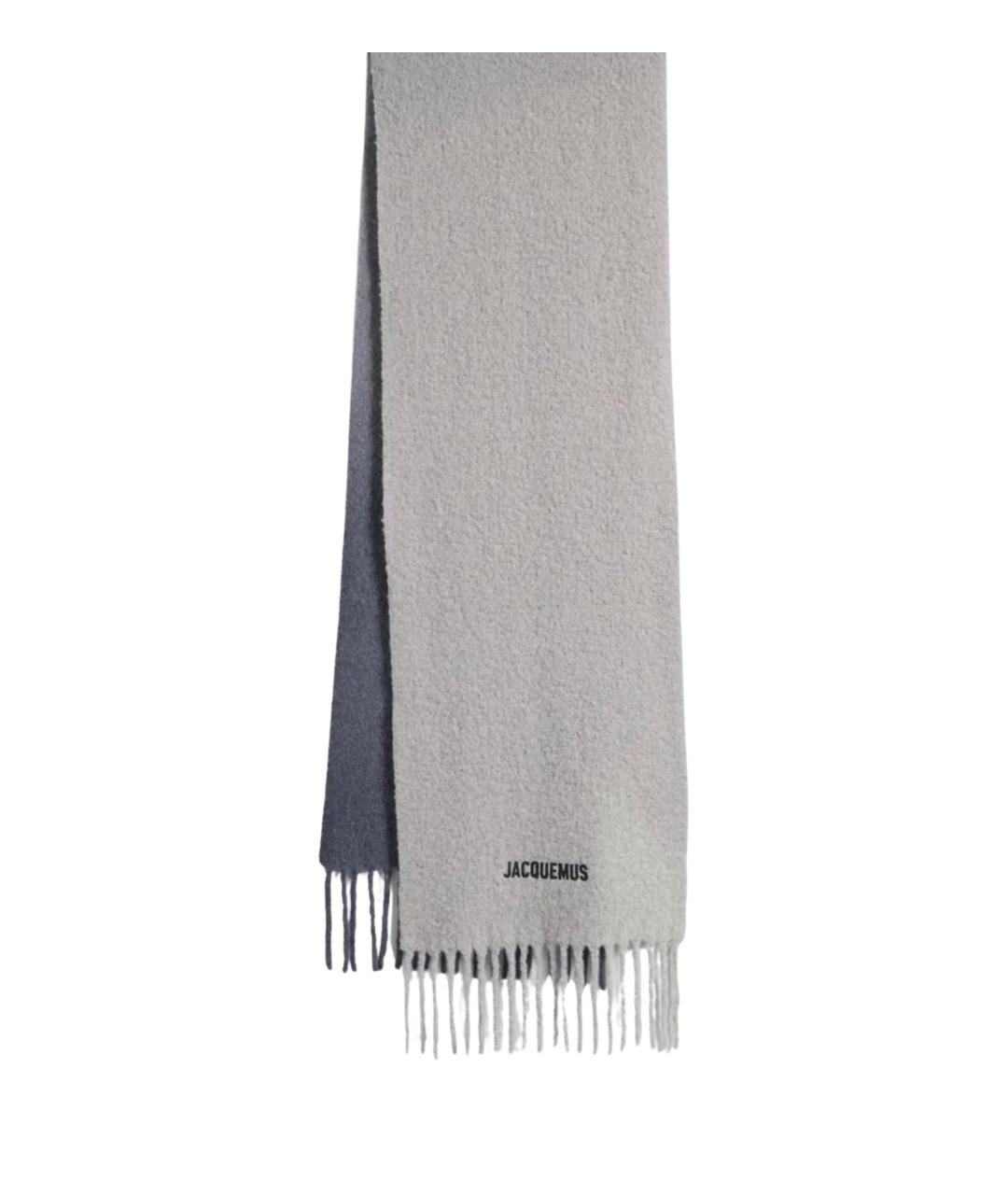 JACQUEMUS Серый шерстяной шарф, фото 1