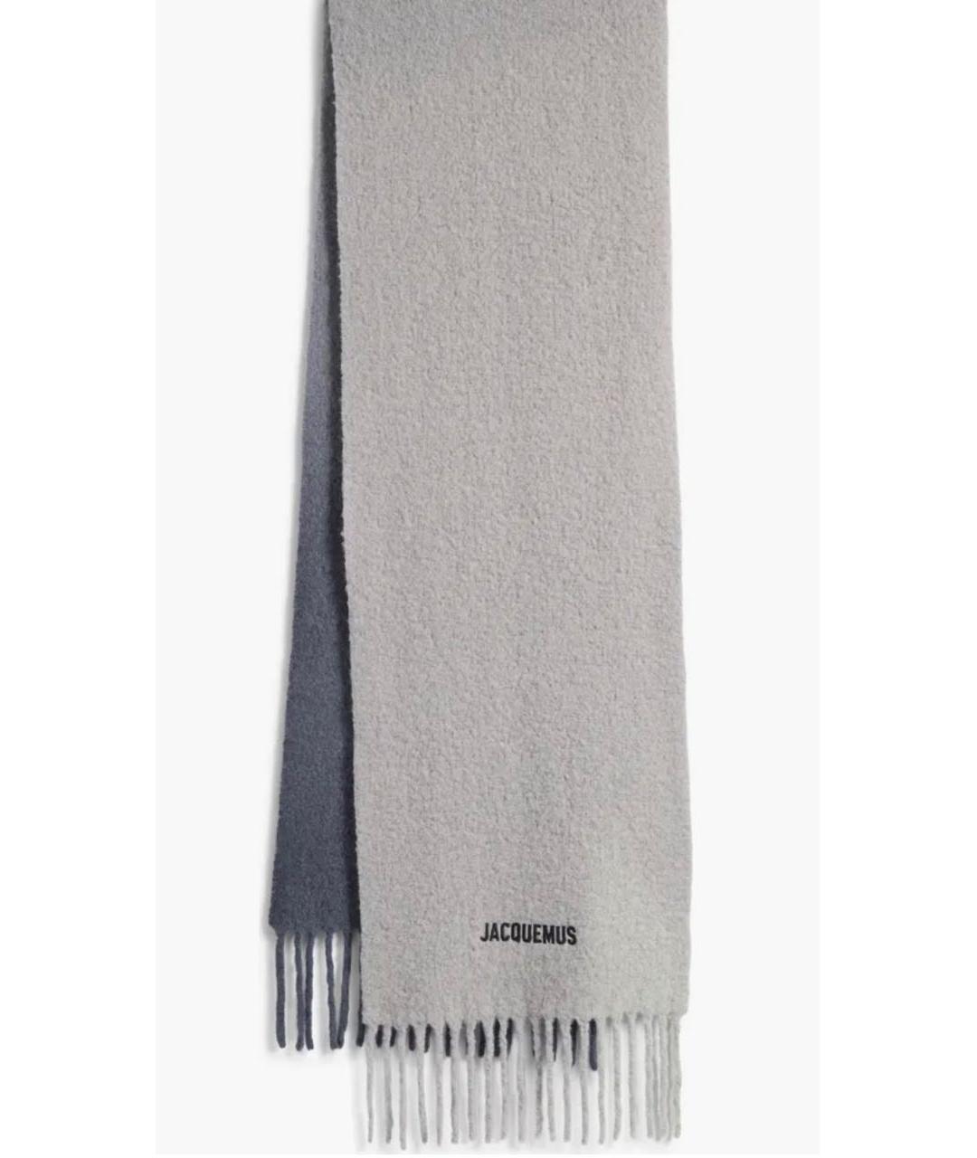 JACQUEMUS Серый шерстяной шарф, фото 9