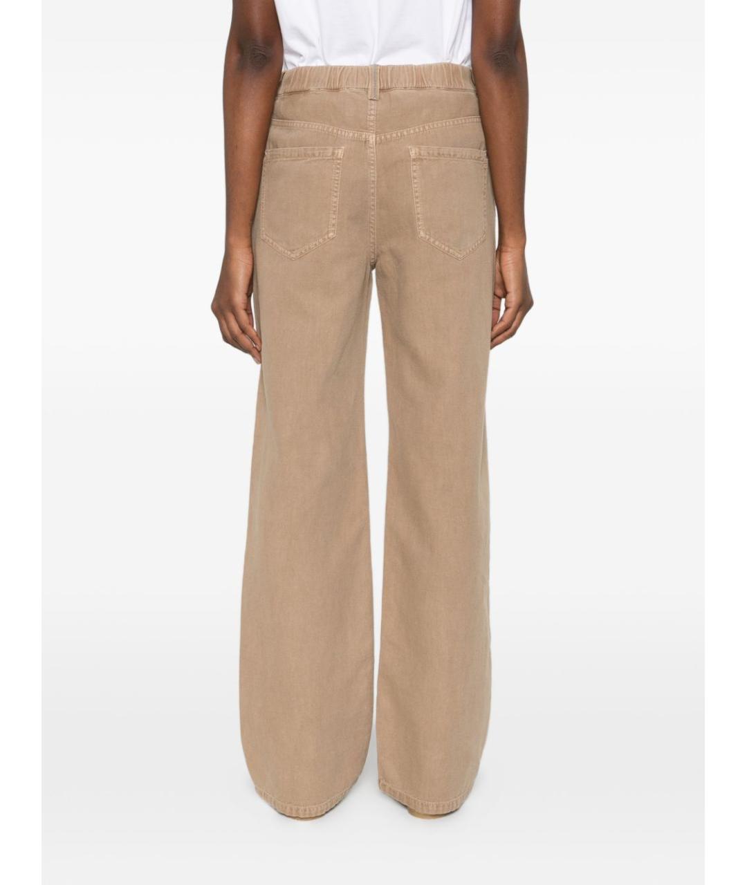 BRUNELLO CUCINELLI Коричневые хлопковые прямые брюки, фото 5