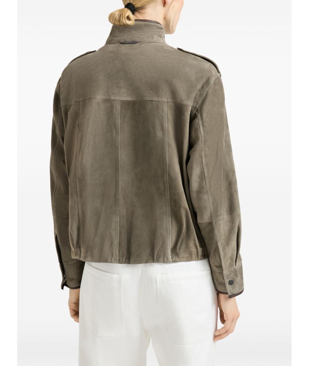 BRUNELLO CUCINELLI Коричневая замшевая куртка, фото 4