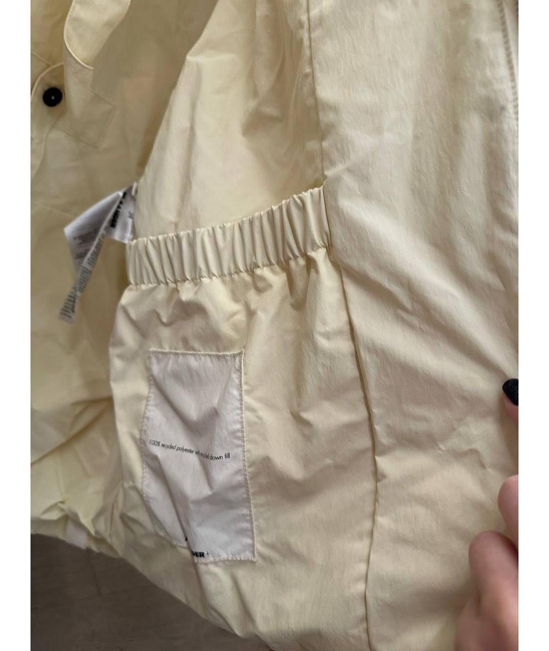 JIL SANDER Бежевый полиэстеровый пуховик, фото 8