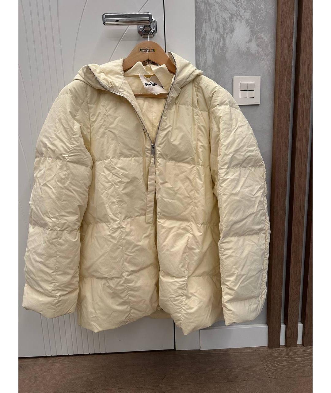 JIL SANDER Бежевый полиэстеровый пуховик, фото 9