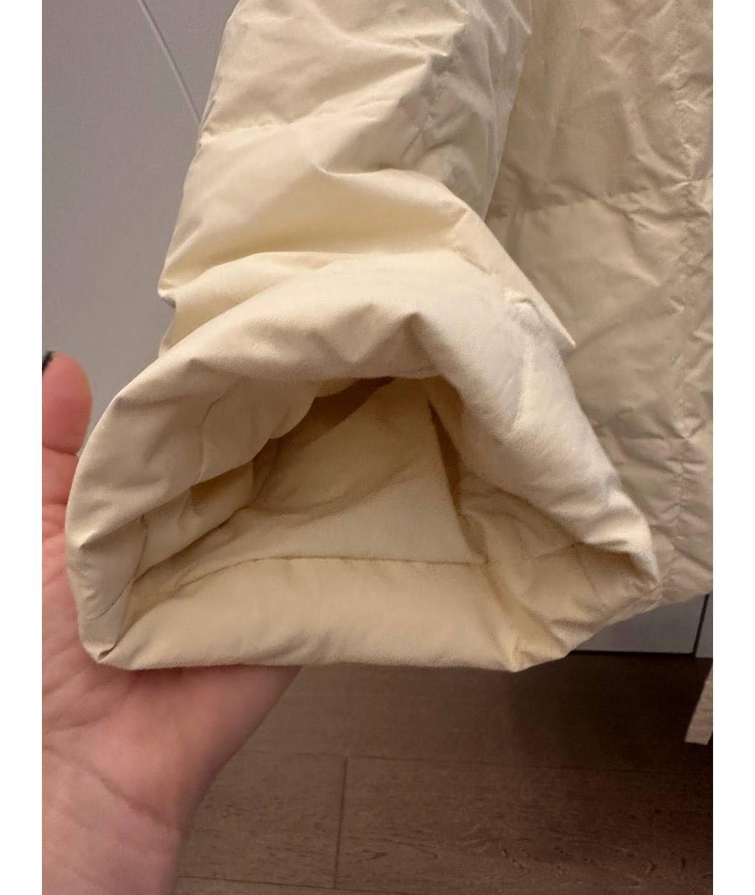 JIL SANDER Бежевый полиэстеровый пуховик, фото 7