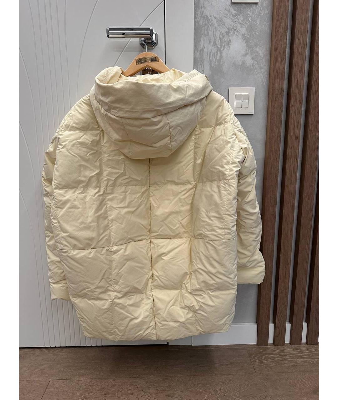 JIL SANDER Бежевый полиэстеровый пуховик, фото 2