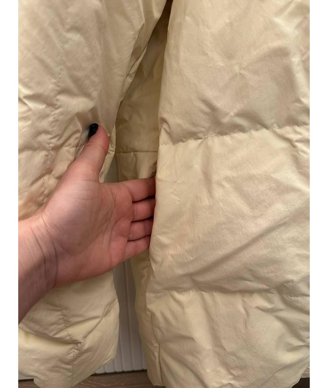 JIL SANDER Бежевый полиэстеровый пуховик, фото 5