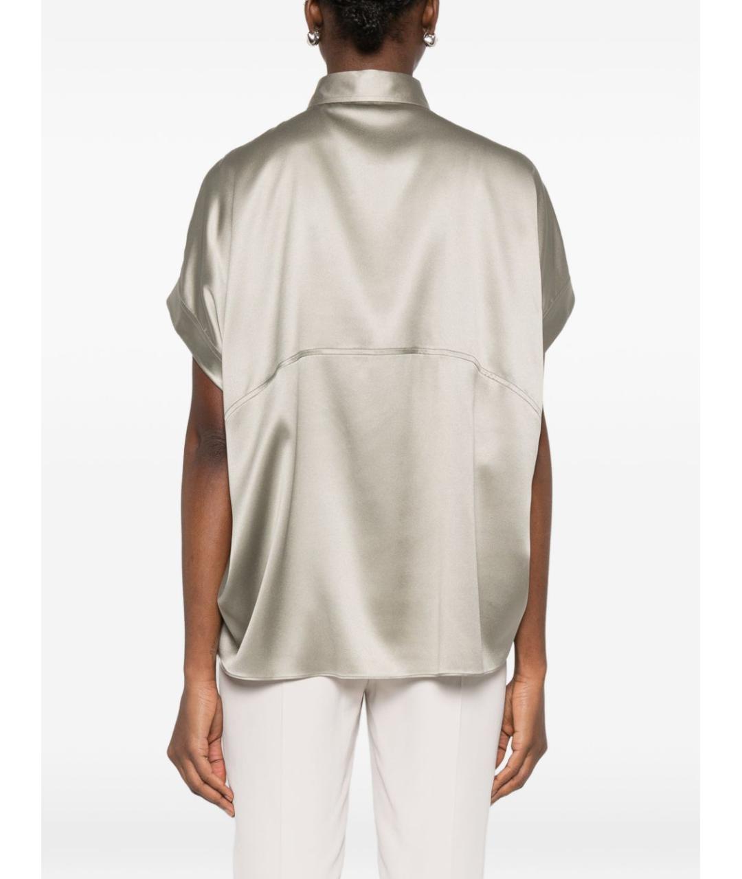 BRUNELLO CUCINELLI Зеленая шелковая рубашка, фото 4