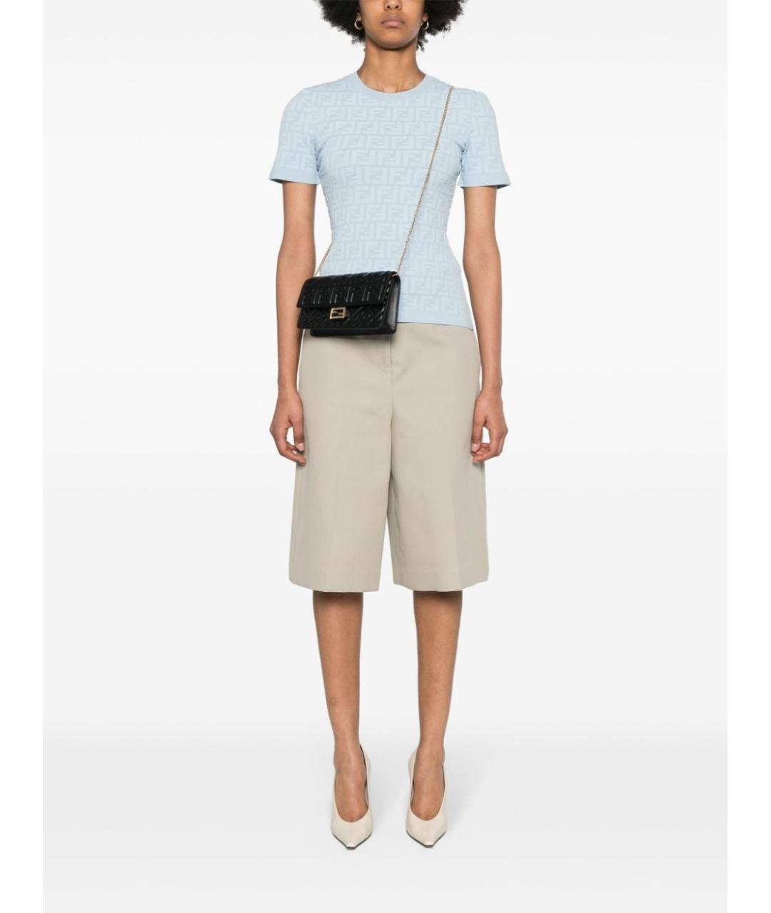 FENDI Черная кожаная сумка через плечо, фото 3