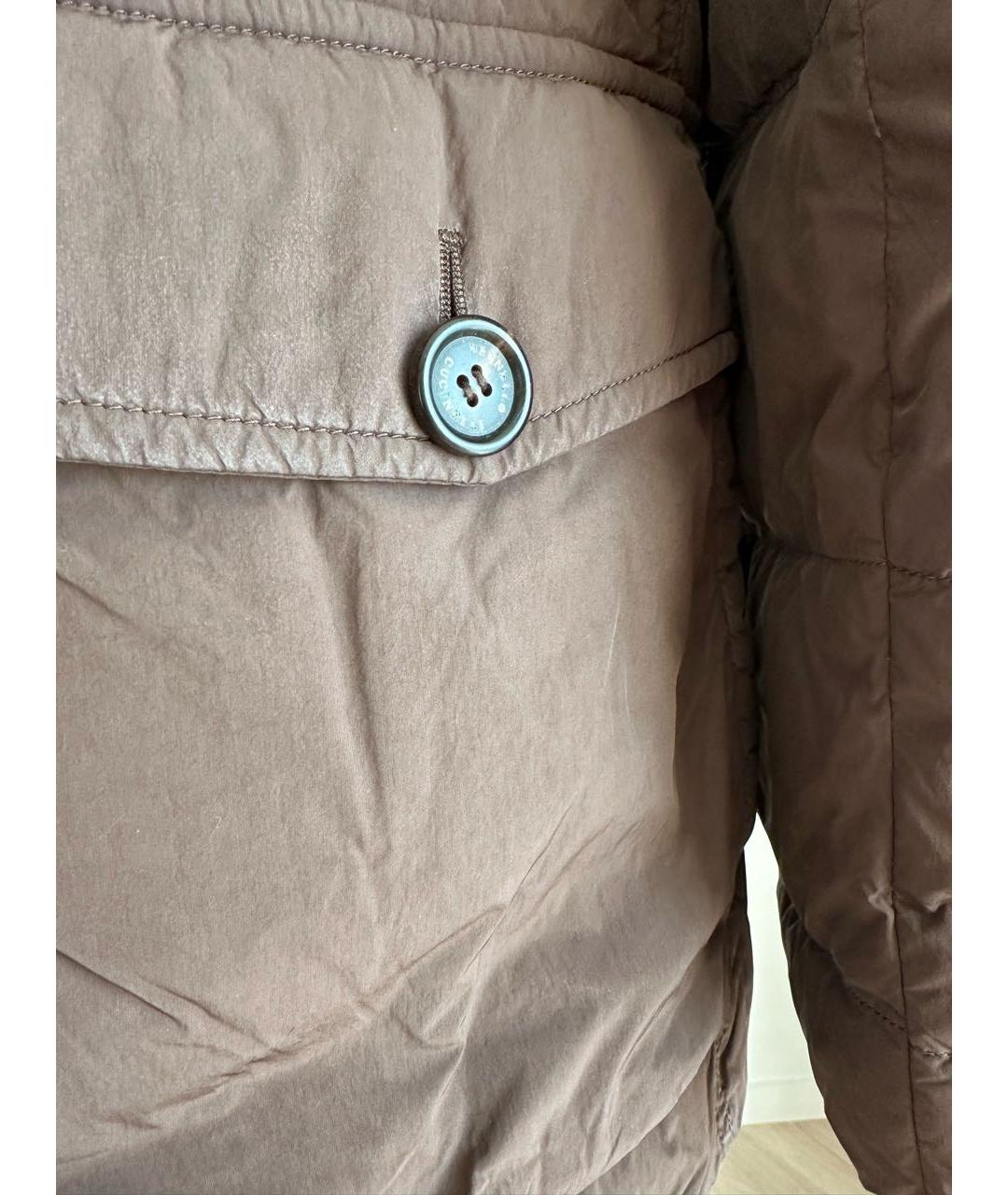 BRUNELLO CUCINELLI Коричневый полиамидовый пуховик, фото 4