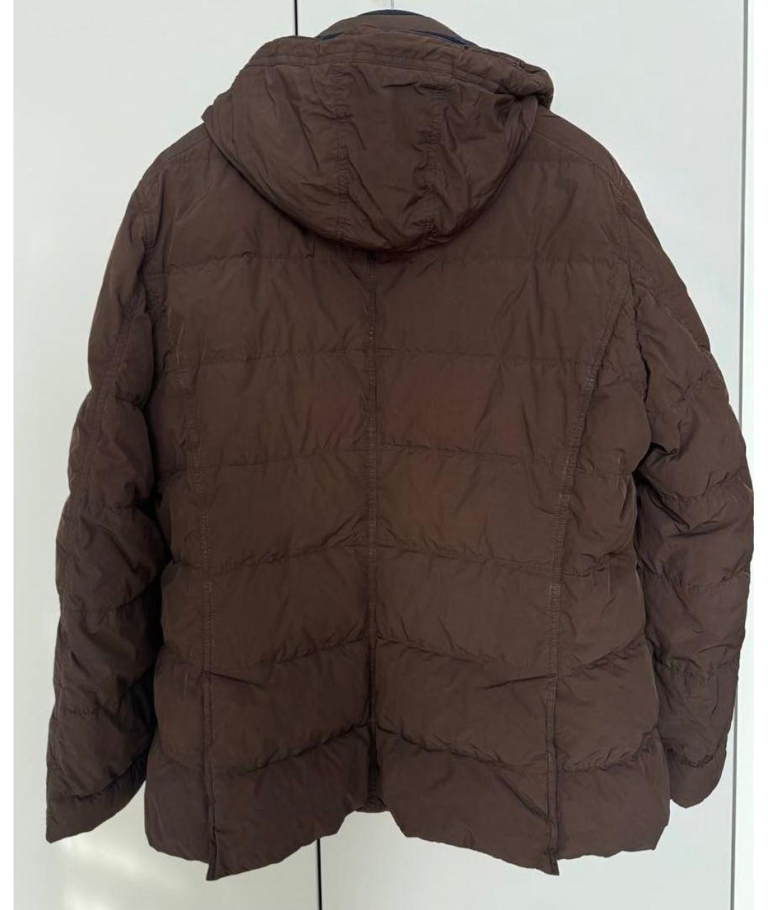 BRUNELLO CUCINELLI Коричневый полиамидовый пуховик, фото 8
