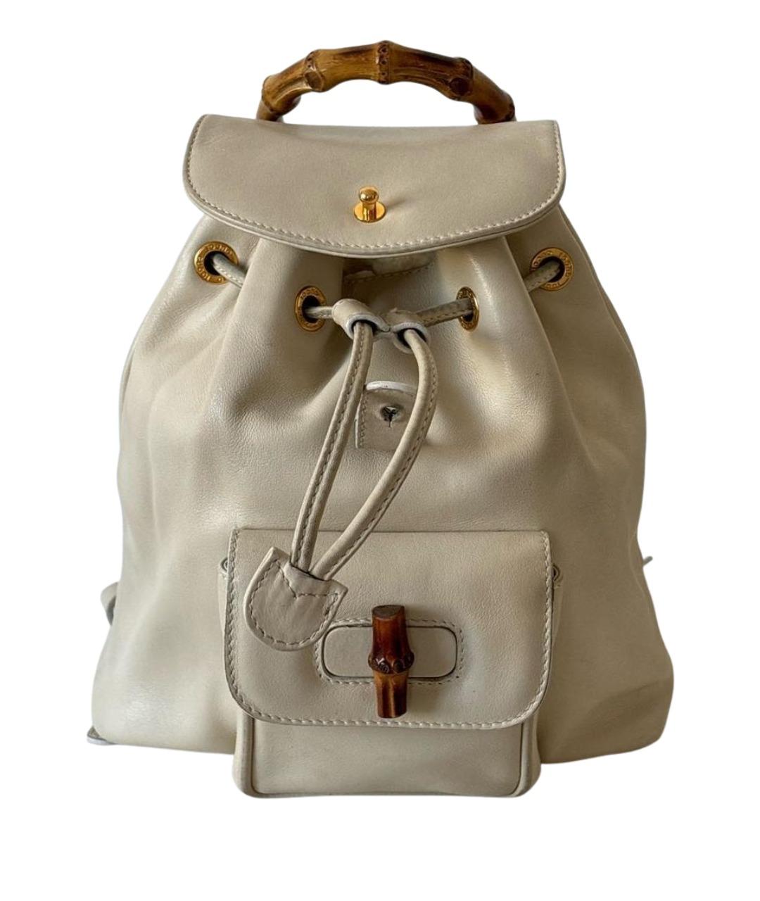 GUCCI Бежевый кожаный рюкзак, фото 1