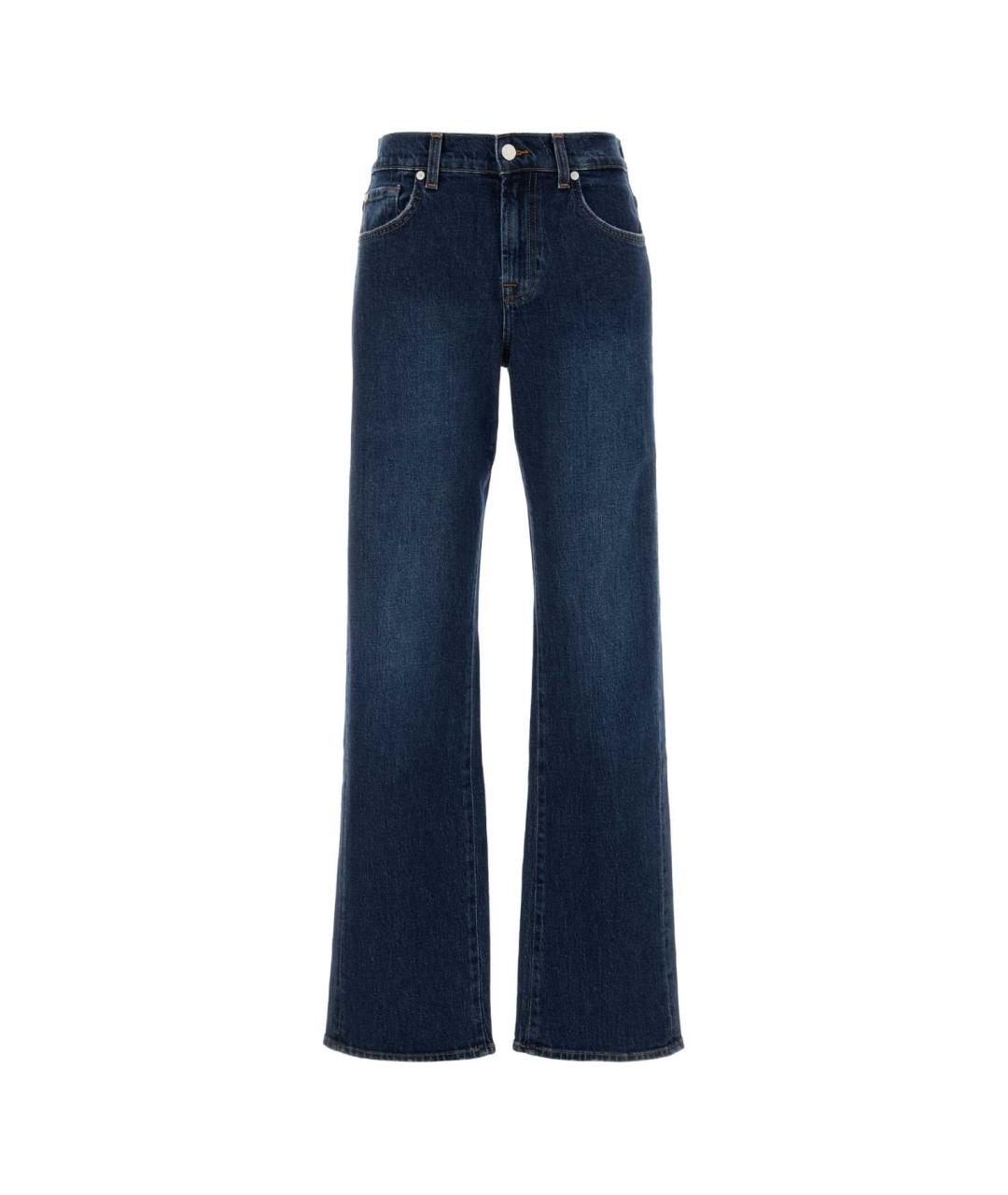 7 FOR ALL MANKIND Синие хлопковые прямые джинсы, фото 1