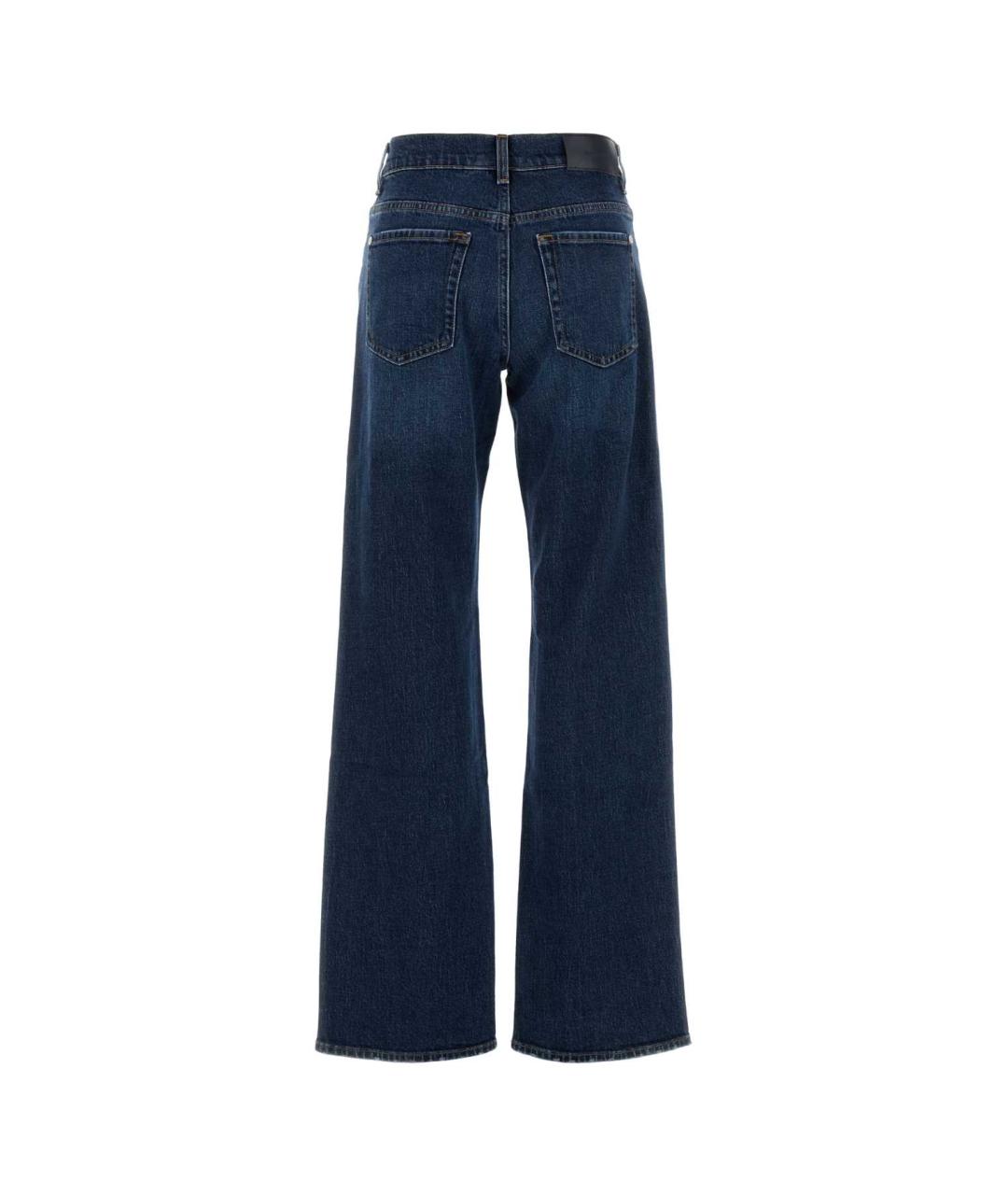 7 FOR ALL MANKIND Синие хлопковые прямые джинсы, фото 2