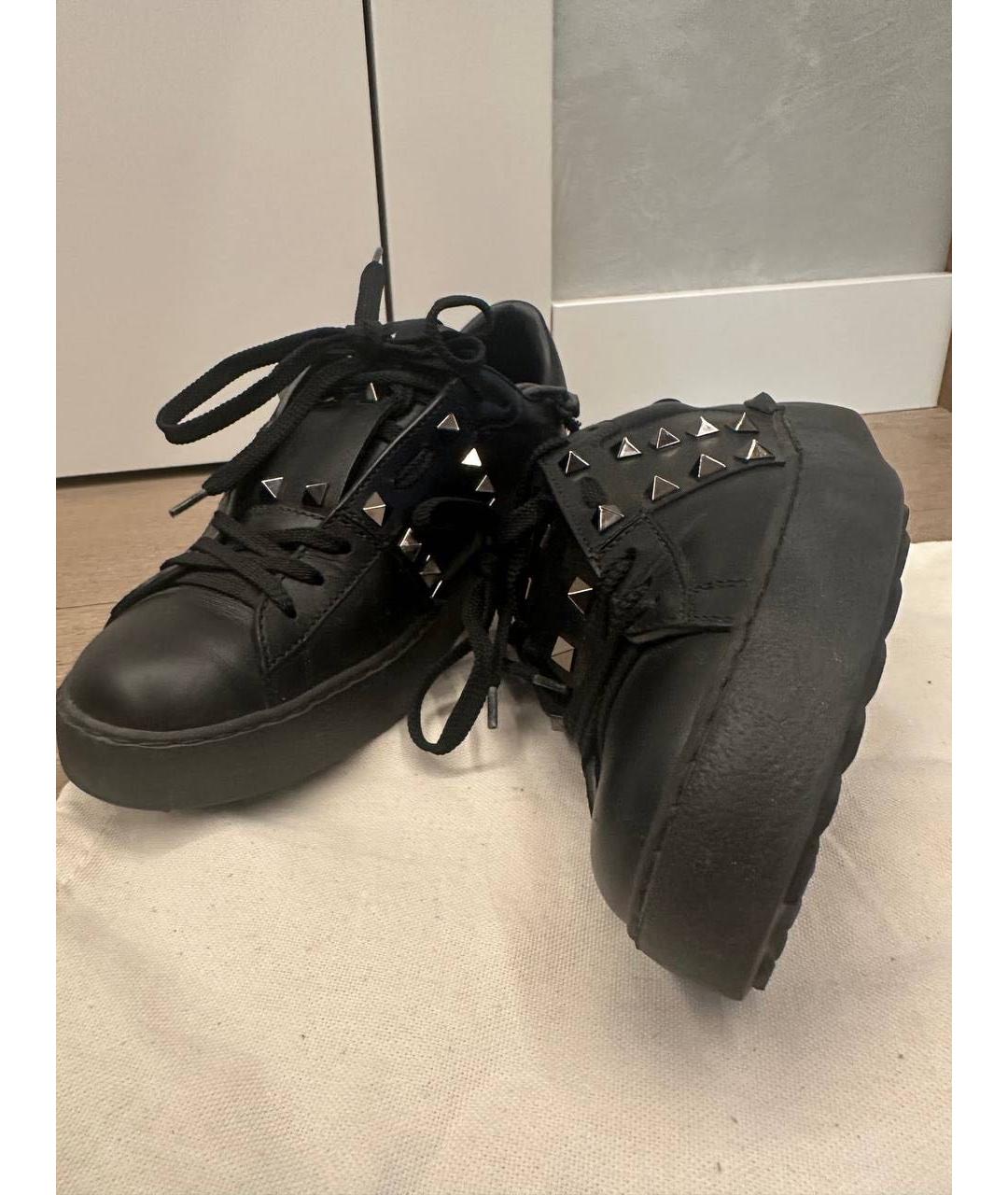 VALENTINO Черные кожаные кеды, фото 4