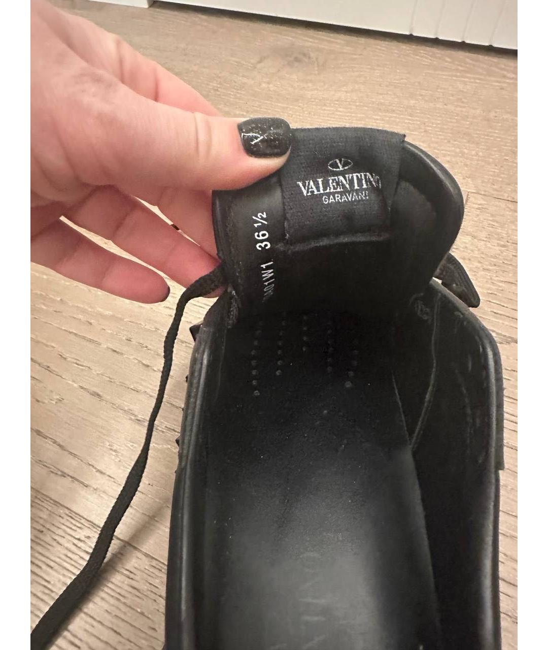 VALENTINO Черные кожаные кеды, фото 8