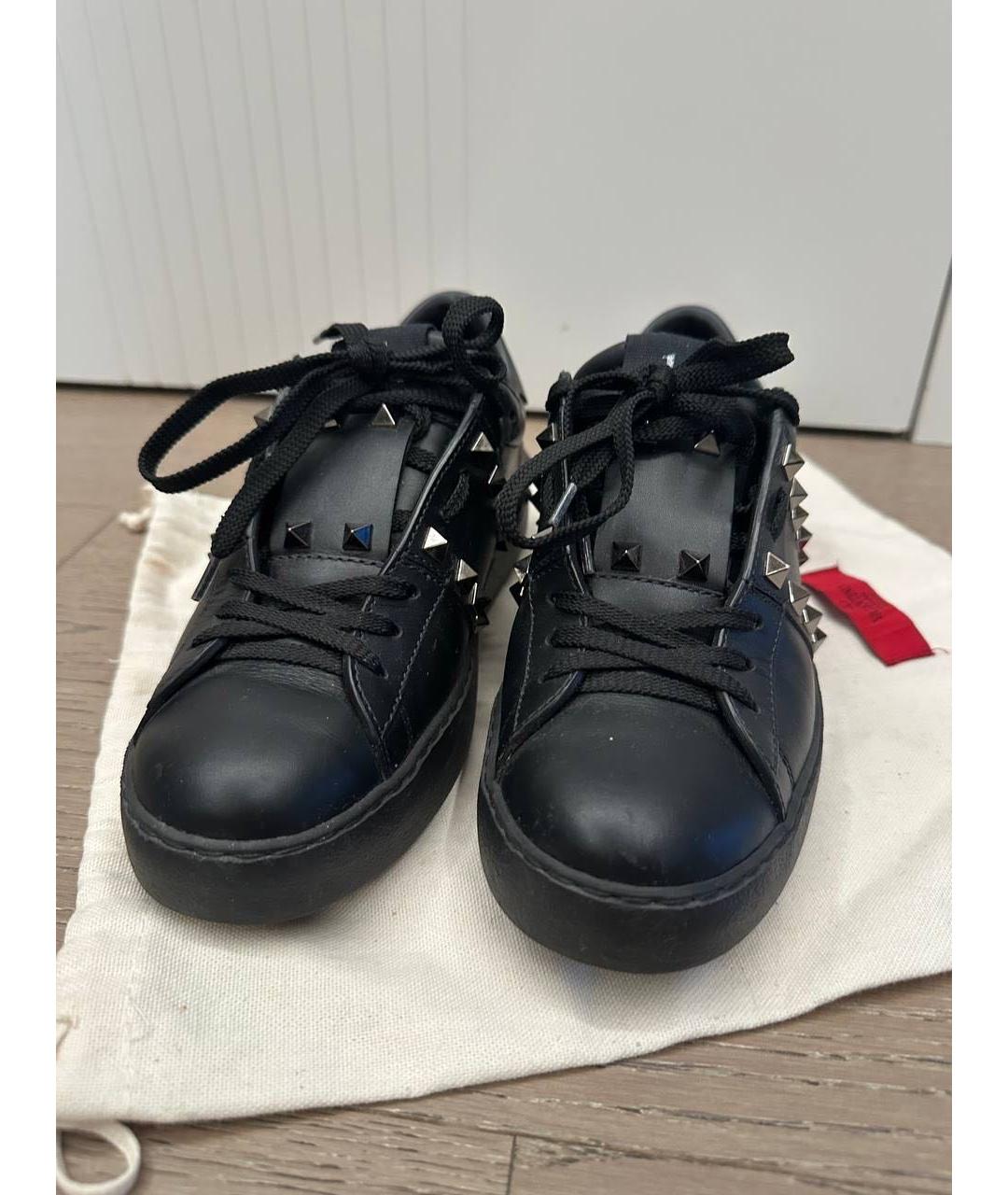 VALENTINO Черные кожаные кеды, фото 2