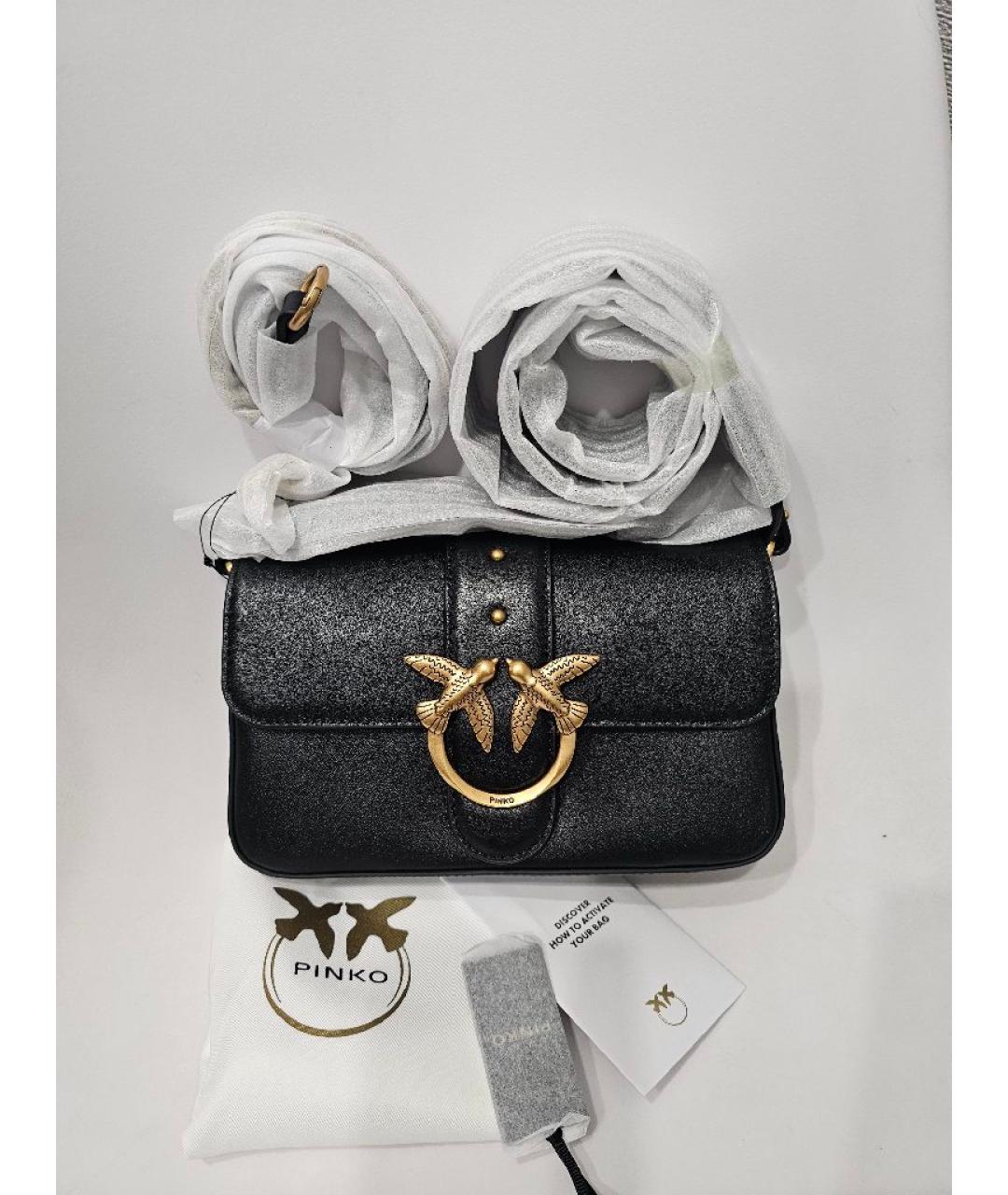 PINKO Черная кожаная сумка через плечо, фото 2