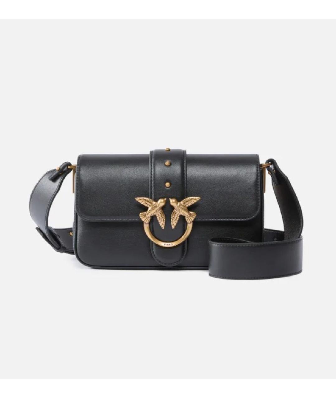 PINKO Черная кожаная сумка через плечо, фото 10
