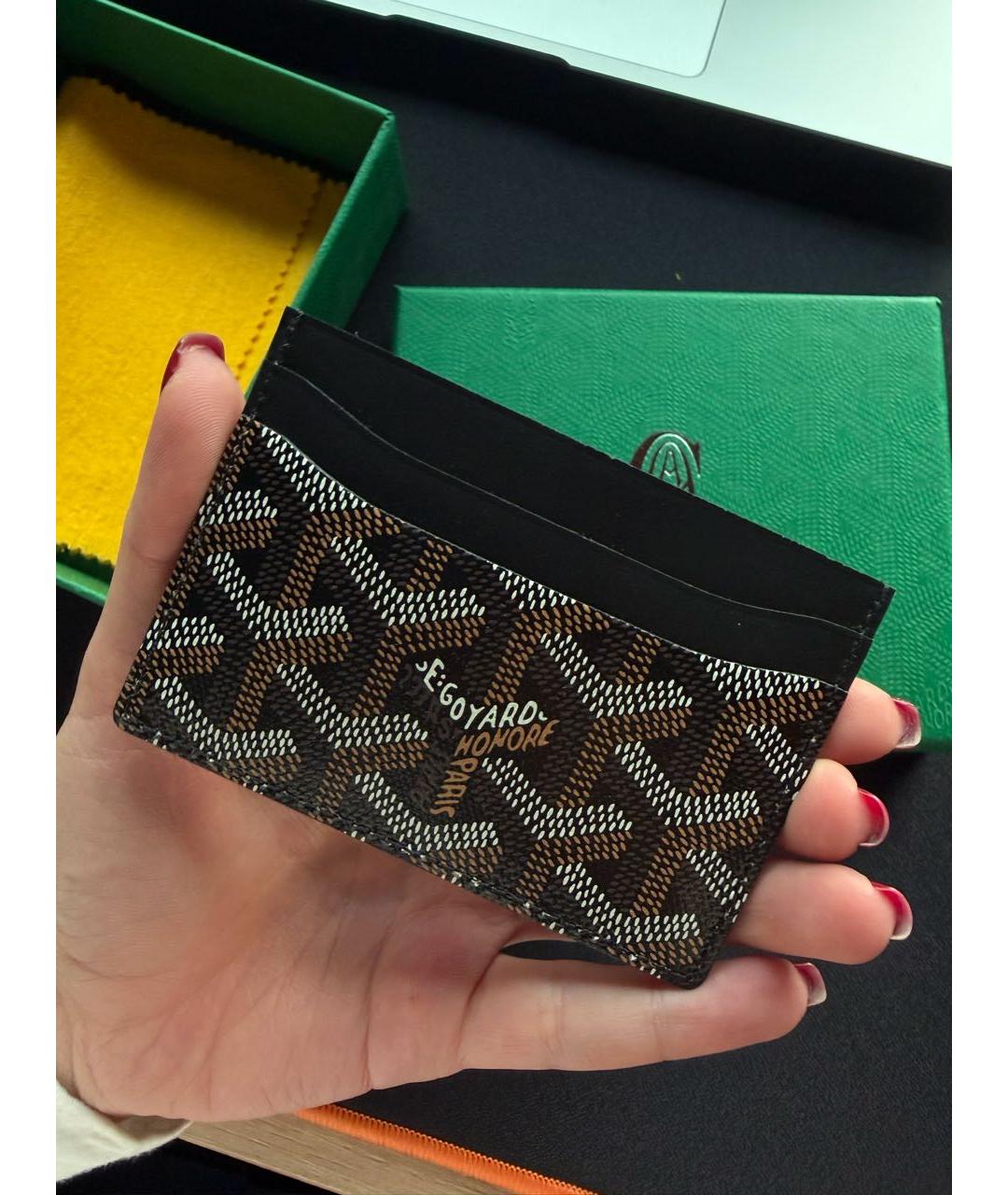 GOYARD Черный кожаный кардхолдер, фото 4