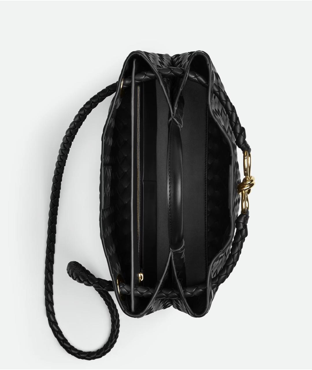 BOTTEGA VENETA Черная кожаная сумка тоут, фото 3