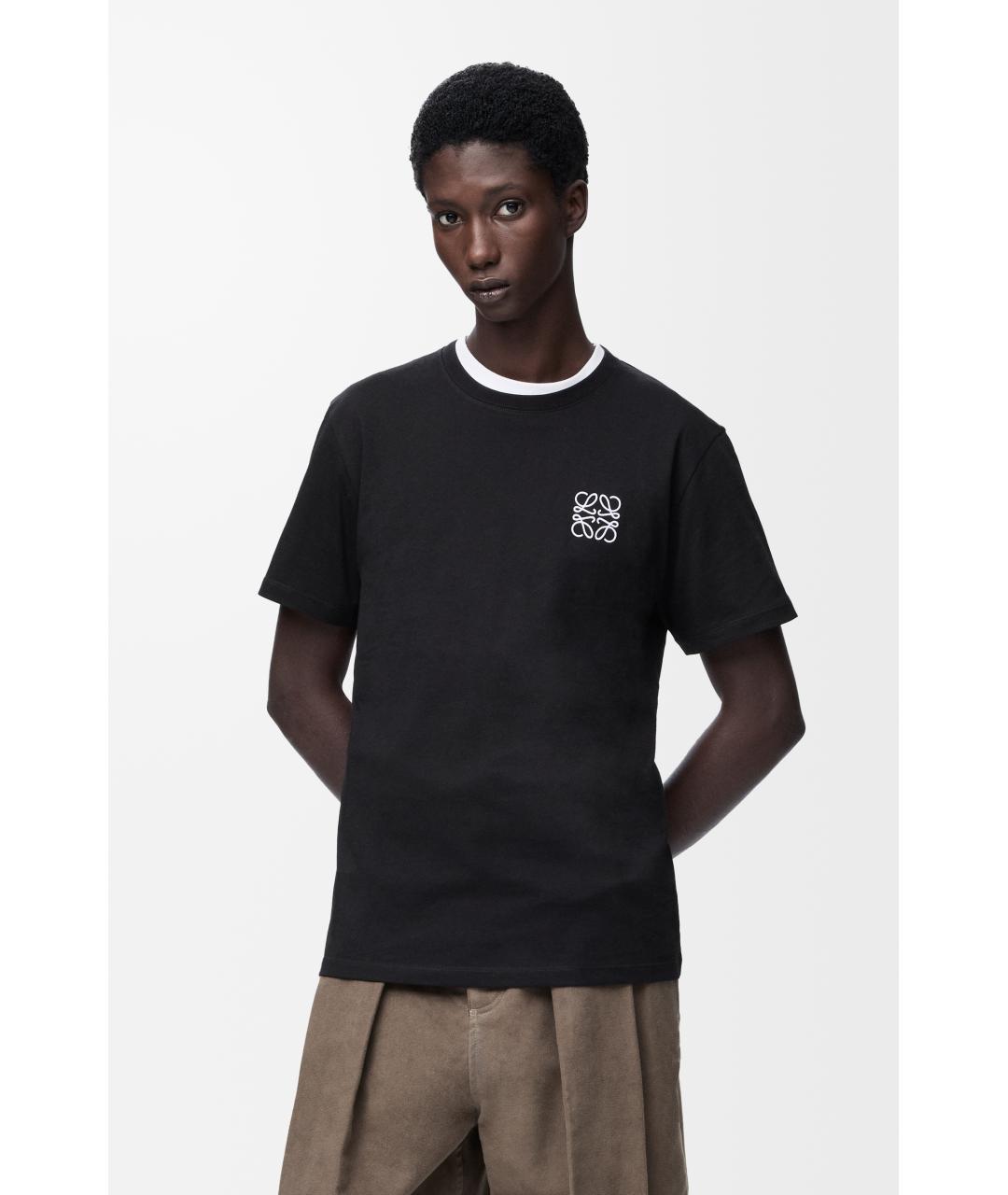 LOEWE Черная хлопковая футболка, фото 2