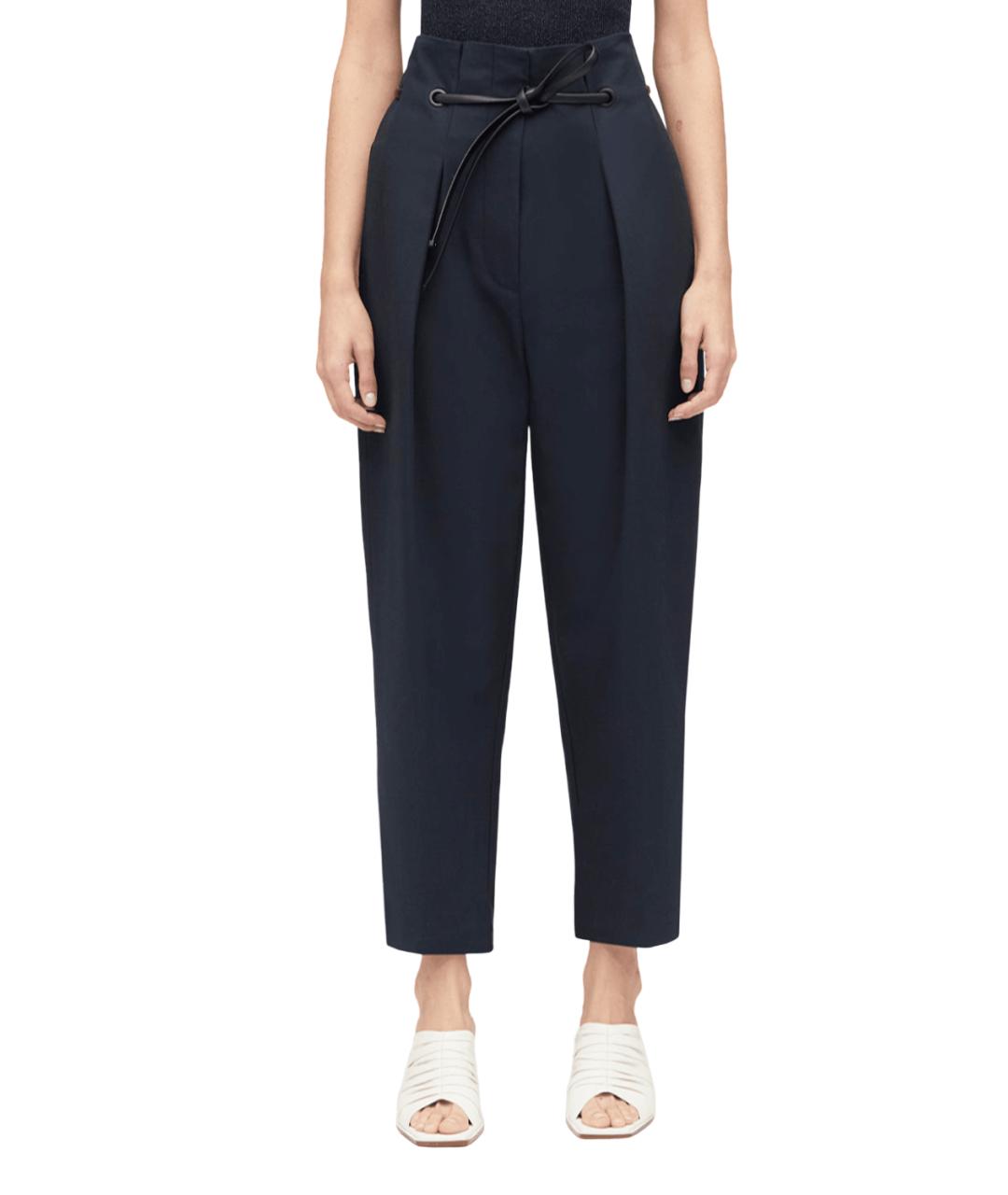 3.1 PHILLIP LIM Черные хлопко-эластановые брюки широкие, фото 1